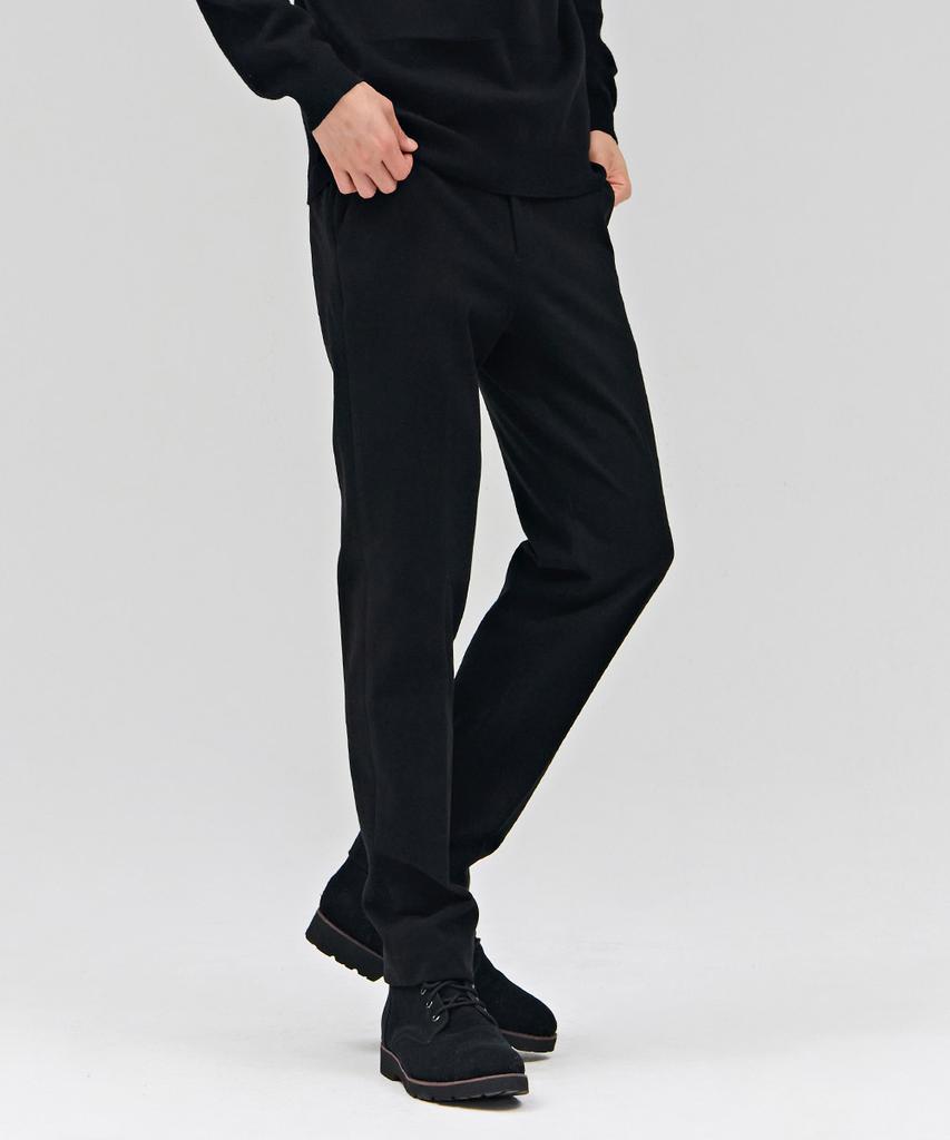 CHASECULT Men'S Tapered Wool-Like Brushed Slacks - Black