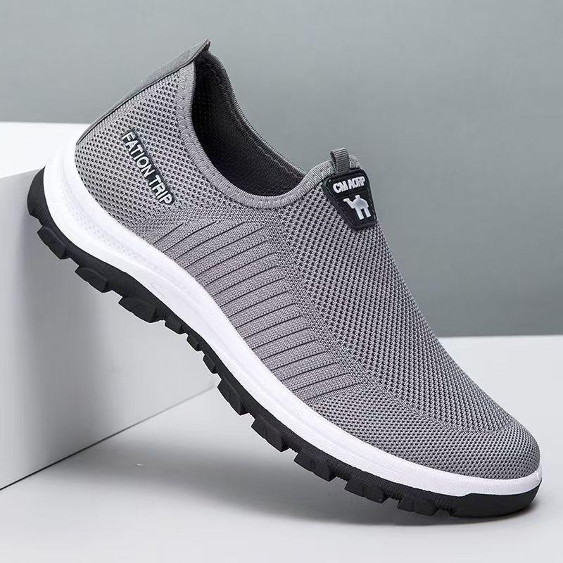 

Men s casual shoes mountaineering bottom fly-woven mesh shoes lace-up sports one-pedal walking men s shoes 39 сірий колір
