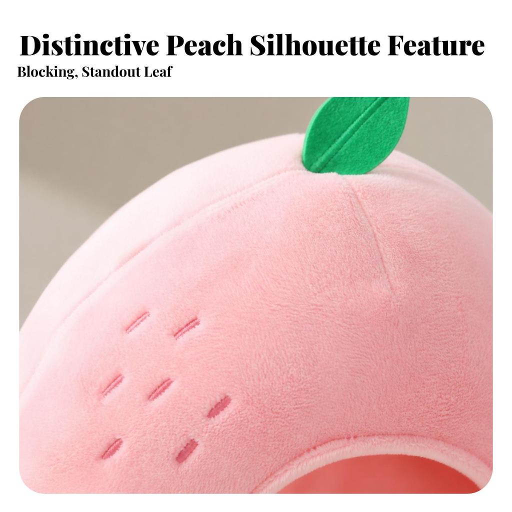 Peach Costume Headpiece Funny Fruit Hat with Leaf Padded for Cosplay