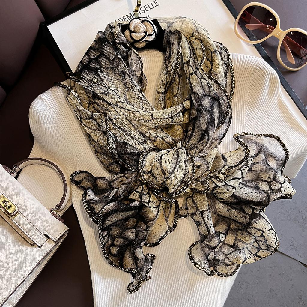 New Fashion Spring/Summer Women Leopard Print Phnom Penh Headband Chiffon Scarf Shawls Female Long Wraps Beach Sunscreen Gift