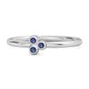 Blue Sapphire Triple Bezel Cluster Ring - 925  Sterling Silver