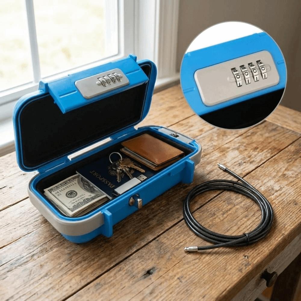 Solid ABS Material Combination Lock Box Detachable Steel Wire Storage Box Gym Visit