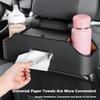 Car Seat Back Storage Box Tissue Box With 2 Cup Holder PU Leather Storage Bag Seat Organizer With Hook Multifunctional Car