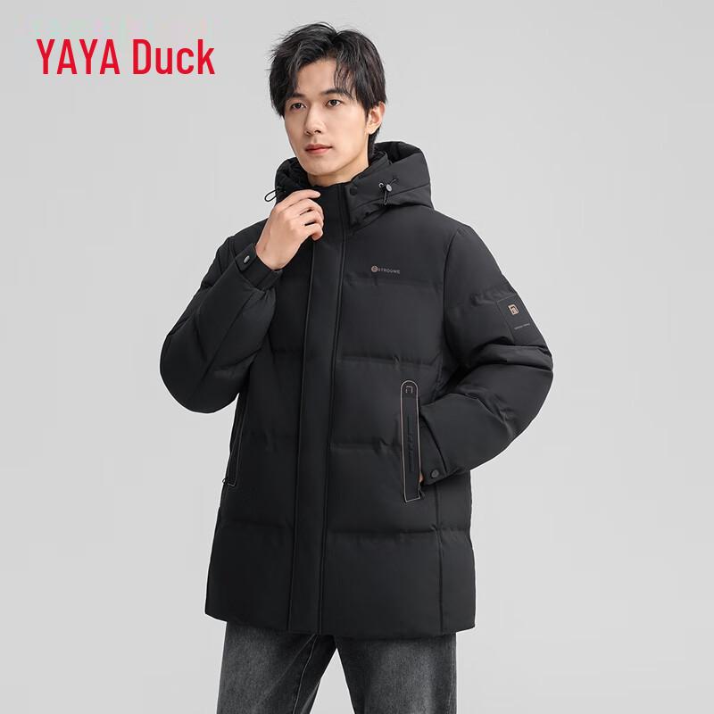YAYA Couple's Mid-Length Hooded Duck Down Jacket