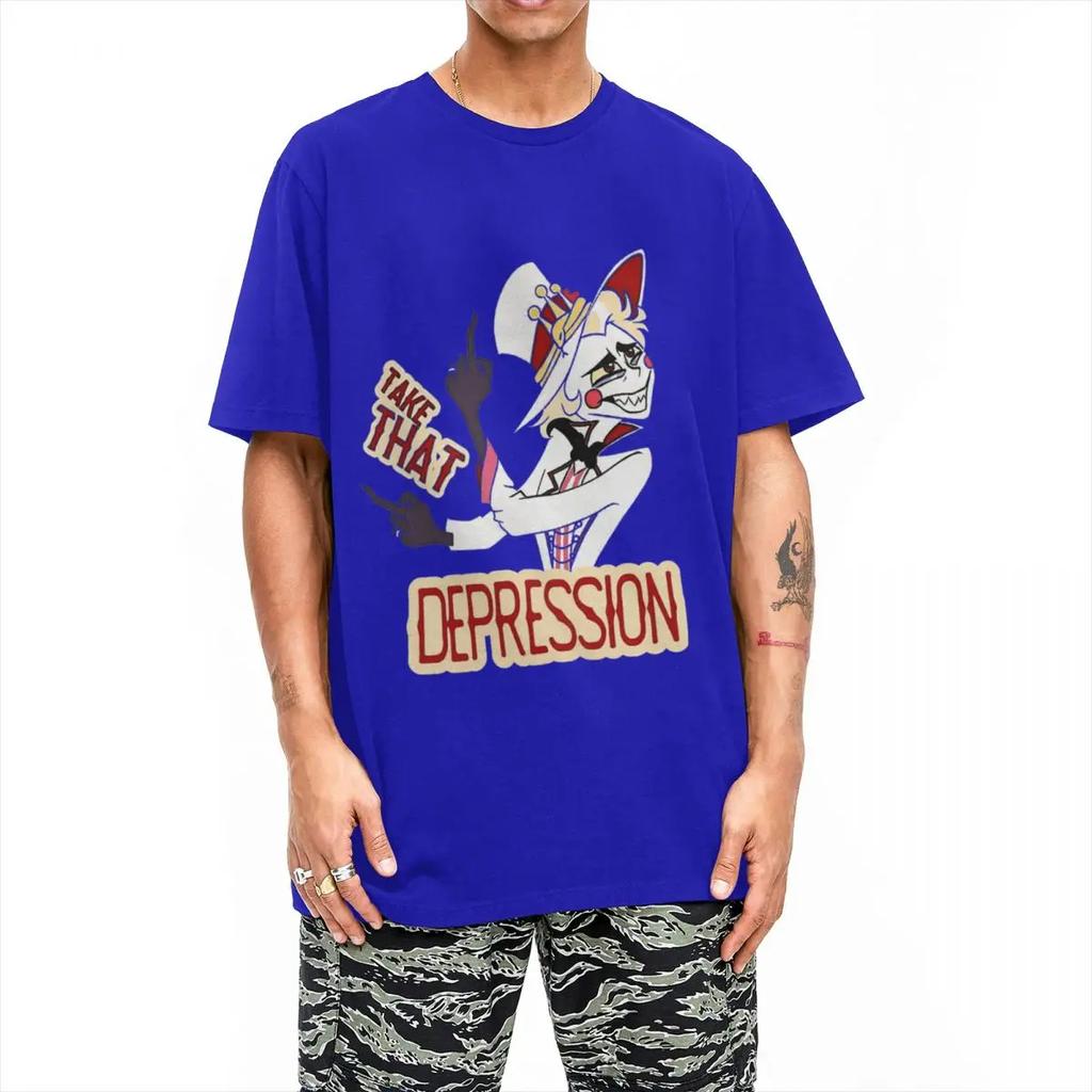 Men Take THAT Depression Lucifer Hazbins Hotels T Shirt Cotton Clothes Vintage Short Sleeve Crewneck Tee Shirt Summer T-Shirts