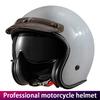 Red Vintage Motorcycle Helmet Three-Quarter Male Female Dual Lens Cruiser Biker Headgear Protection with Mirror Feature