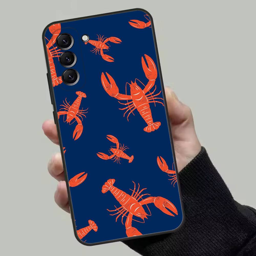 Animal Lobster Phone Case For Samsung Galaxy A13,A21s,A22,A31,A32,A52,A53,A71,A80,Soft Black Shell Samsung a324g