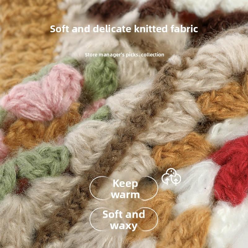 1pc Winter Elegant Knitted Balaclava Hat Windproof Warm Personality Multi-functional Hooded Scarf Balaclava Beanie Hat for Women