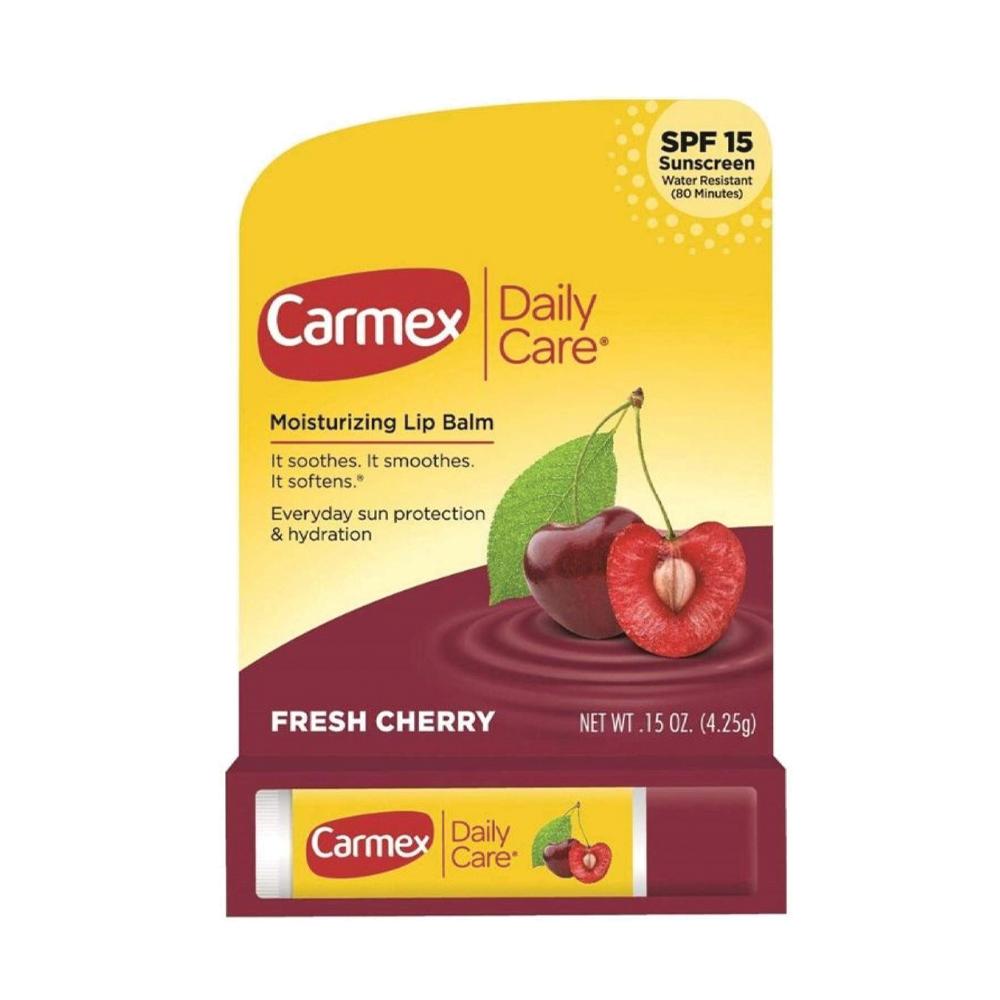 Balsamo per labbra Carmex Fresh Cherry SPF 15 ciliegia per labbra screpolate 4,25 g