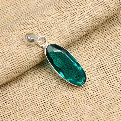 Pretty Indicolite Gemstone Handmade 925 Solid Sterling Silver Pendant For Women
