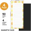Magnetic  4 Books (200pcs) Tearable Notepad - Soft Fridge Stickers with Fruit Design for Shopping Lists & Memos