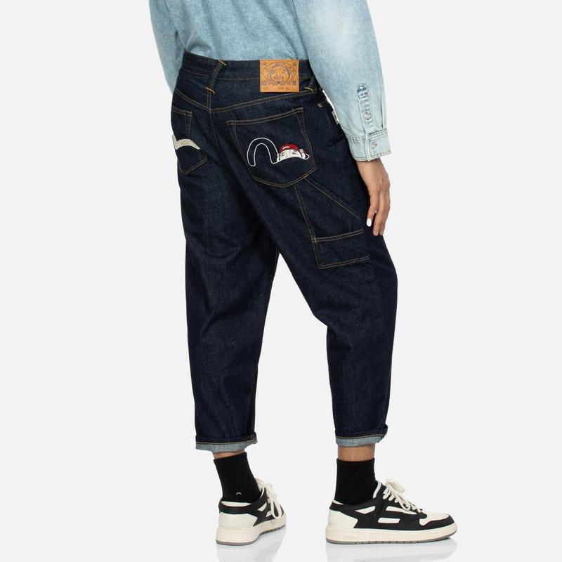 Evisu Jeans Ricamati con Divinità del Gabbiano 2ESHTM4JE8023BLDN