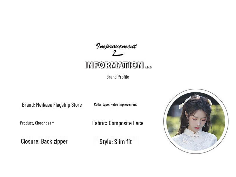 Petite White Retro Cheongsam 2025: Autumn High-End Short Dress for Girls