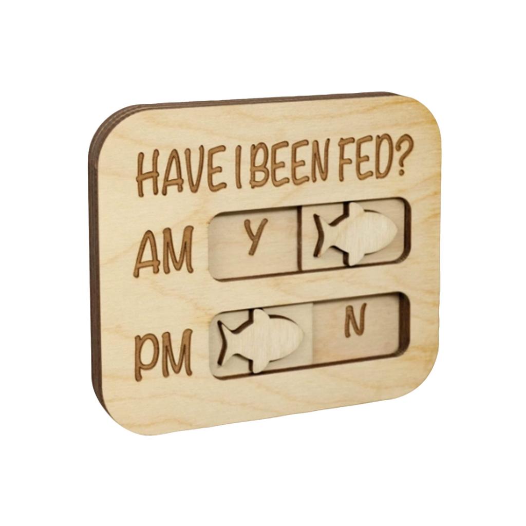 Dog Feeding Reminder, ‘Have I Been Fed?’ Dog Feeding Magnet, Morning/Afternoon Feeding Wooden Reminder Slider
