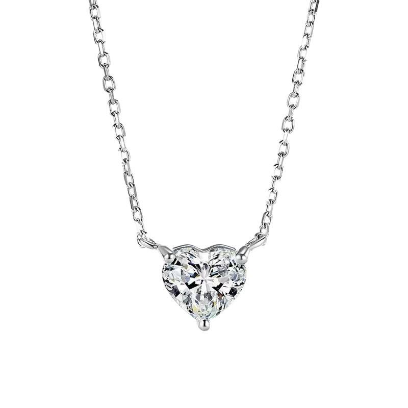 Douyin same heart-shaped pendant collarbone chain niche design high-end necklace temperament simple jewelry серебряный