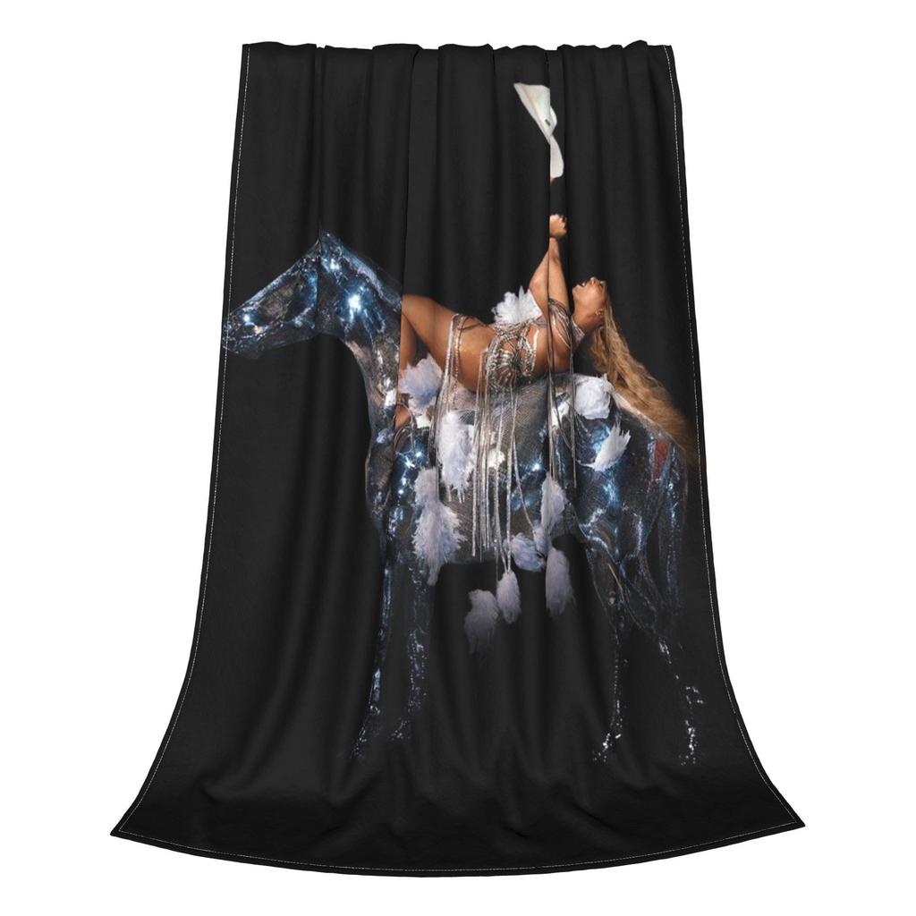 Flannel Throw Blanket Singer Beyonce Renaissance Tour Warm Plush Blankets Soft Bedspread for Bed Living Room Home Picnic Couch