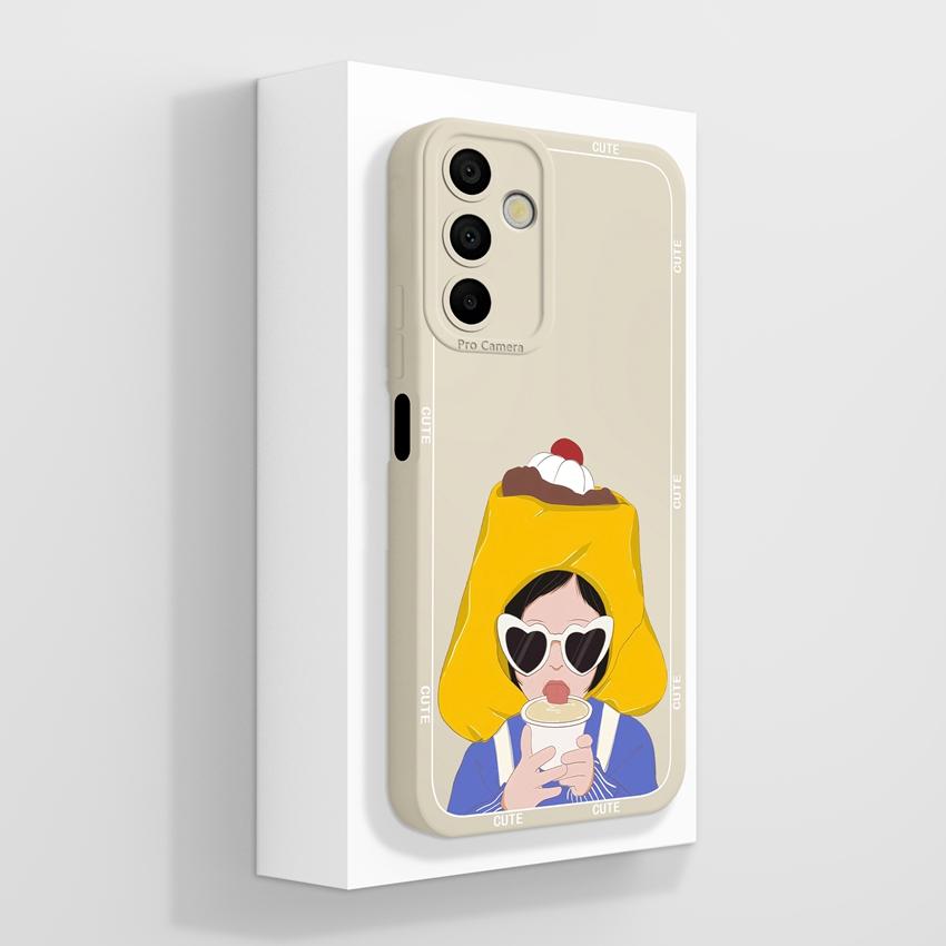 For Samsung Galaxy A15 A16 A14 M15 M16 F13 F15 Cover Case Cute Cartoon Astronaut Pattern Liquid Silicone Anti Drop Protective Shell For Samsung Casing