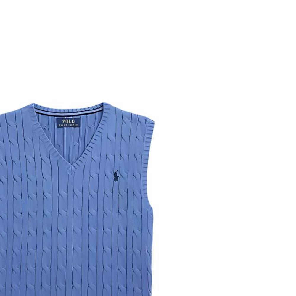 Polo Ralph Lauren Solid Color Logo Embroidered V-Neck Pullover Sweater Kids sweater Blue 323702300-028