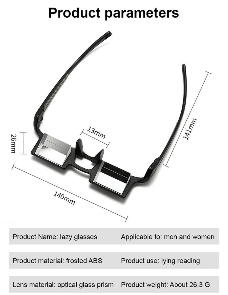 Upgrade Ultra-light Lazy Fishing Glasses Lying Watching TV Horizontal Reading Mirror for Lying Reading Special Practical Eyewear