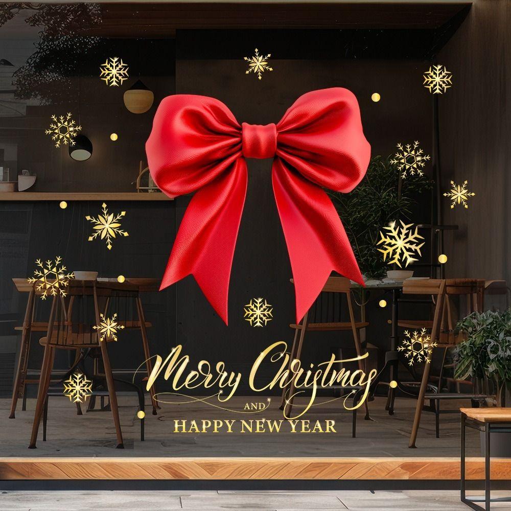 PVC Christmas Window Stickers Electrostatic Reusable Christmas Window Decals Whole Sheet Christmas Glass Window Stickers