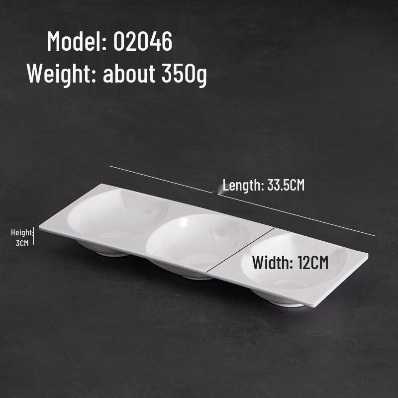 Melamine Divided Dipping Sauce Dish
