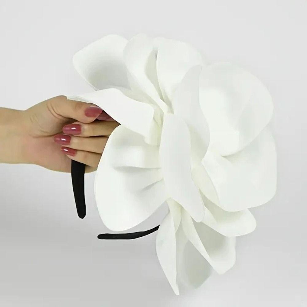 Exquisite Large Rose Flower Headband Elegant Oversized Flower Headpiece  Stage Performance