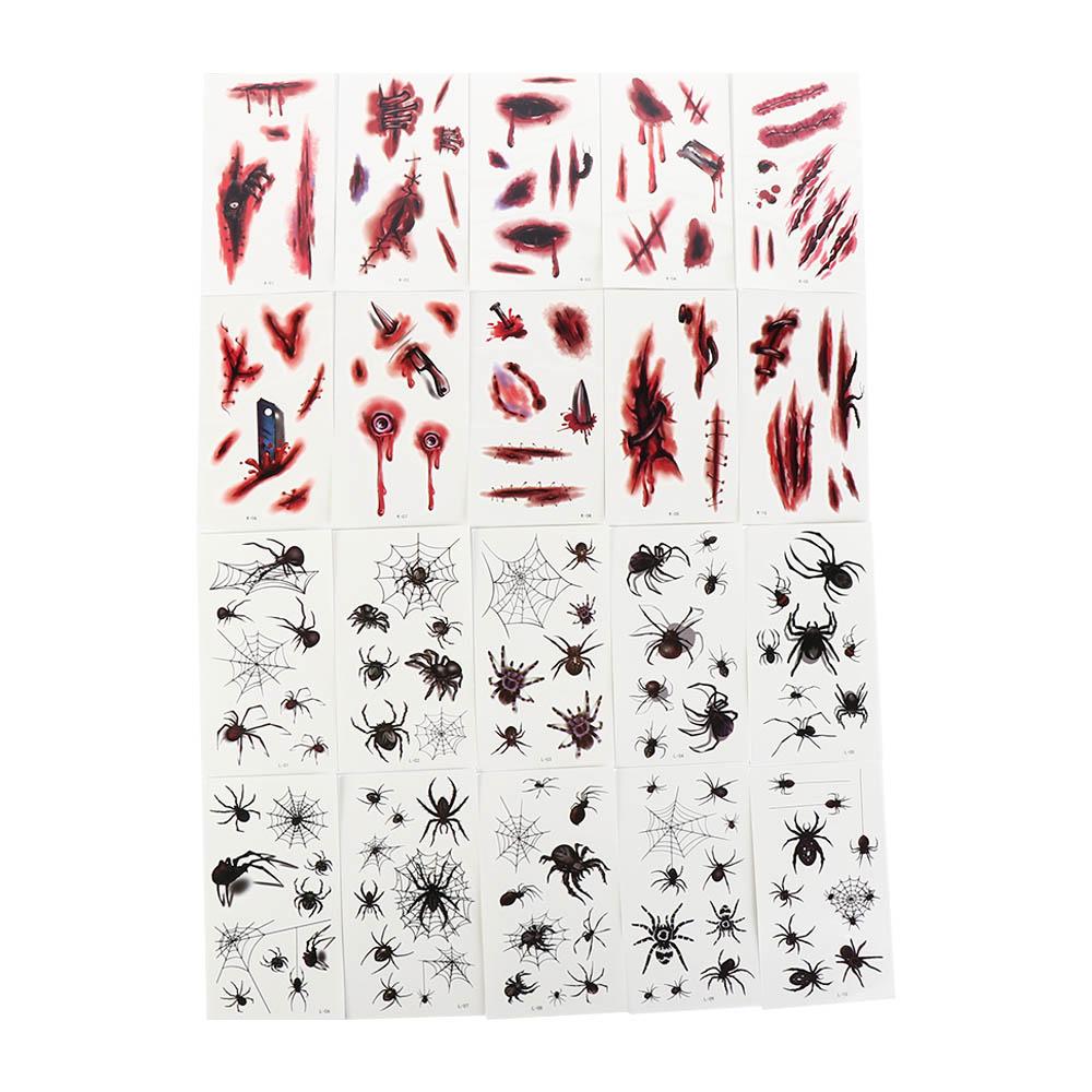 Scar Spider Design Waterproof Temporary Tattoos Body Art Stickers Face Patch Tattoo Stickers