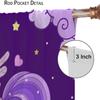 Purple Unicorn Curtains Girls Fantasy Mystery Fairytale Clouds Stars Magic Unicorns Window Drapes Kids Nursery Made Of Polyester