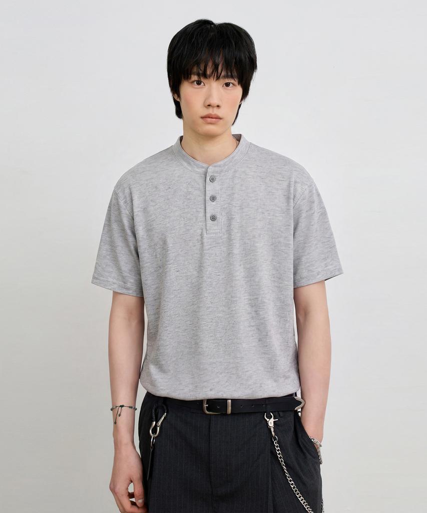 Dimiteulibeullaeg [10Th Anniversary Special] © Everyone'S Hydrogen-Sewing Short Sleeve T-Shirt (Coolmax® Fabric)_Henley Neck 5 Colors