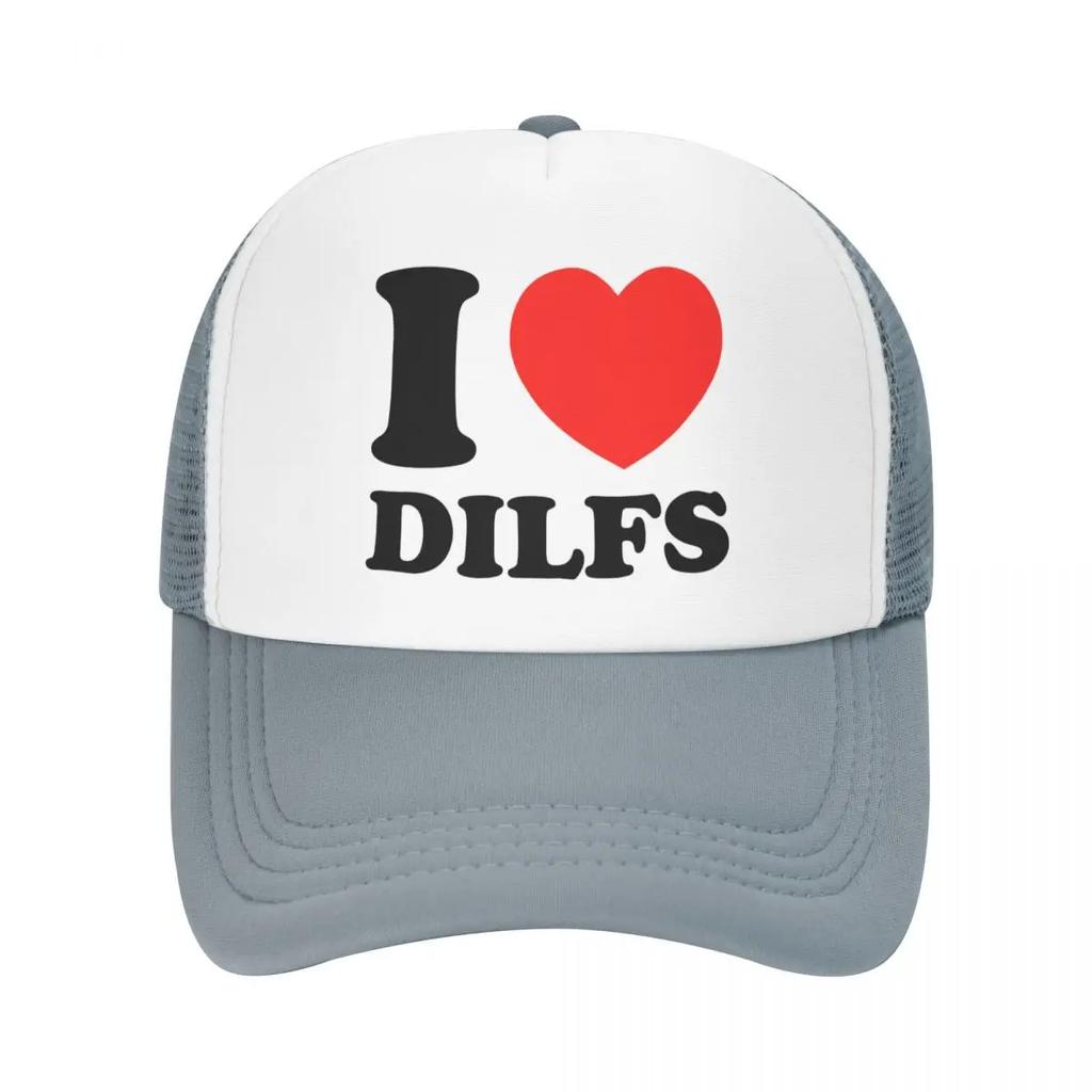 Individuelle Mode Unisex Ich Liebe Dilfs Trucker-Kappe für Erwachsene, Verstellbare Baseballkappe für Unisex Damen, Outdoor-Trucker-Kappe