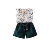 Baby Girl Floral Two-Piece Set Summer Outfit for 1-5 Years Old