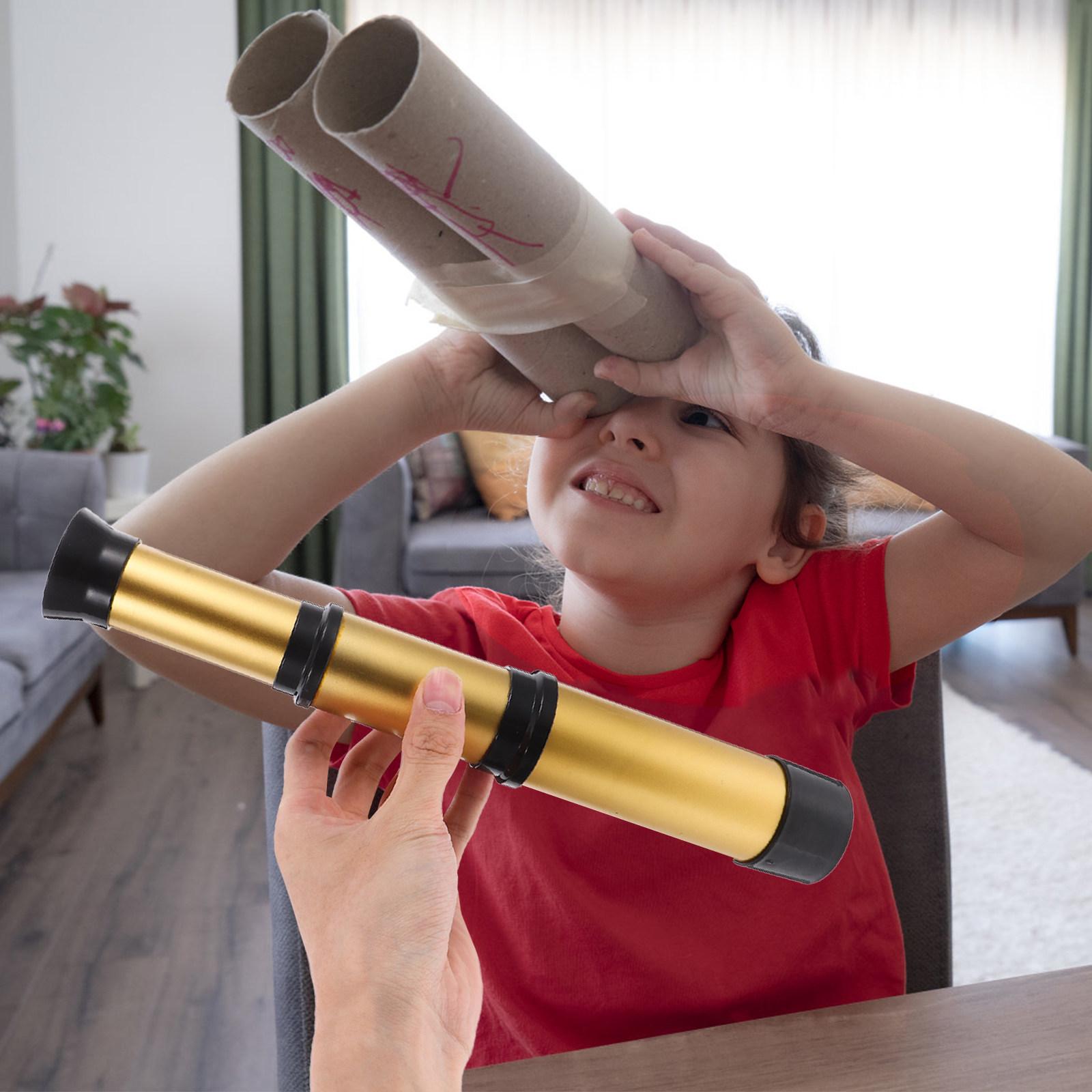 Золотой Выдвижной Однотрубный Детский Телескоп Пластиковый Научный Эксперимент Игрушка Для Детей На Улице Игра Обучение золотой