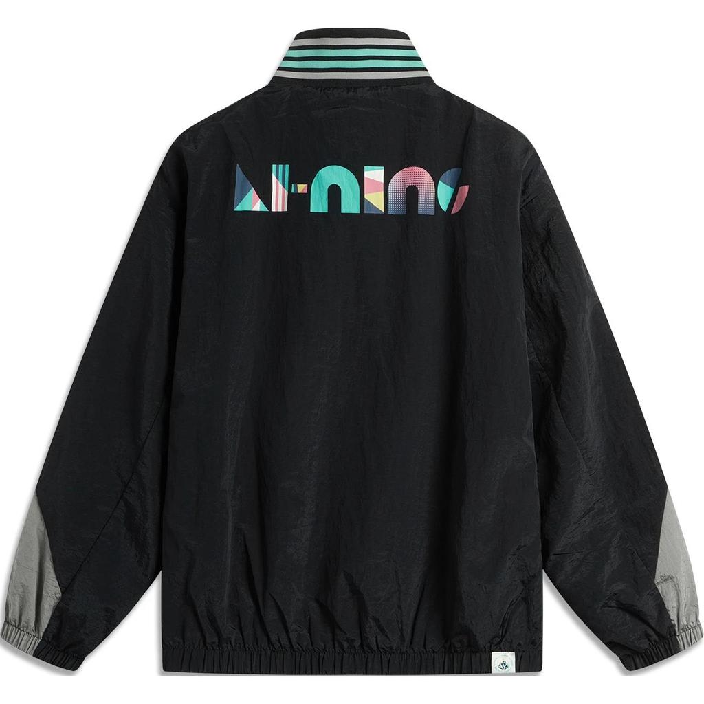 Li-Ning Sports Lifestyle Series Color Block Zipper Stand Collar Comfortable Breathable Loose Sports Windbreaker Unisex Outerwear AFDUC13-3