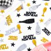 300pcs Golden & Black Glitter Confetti 2026 New Year's Eve Party Decorations with Numbered 2026, Happy New Year Cutouts
