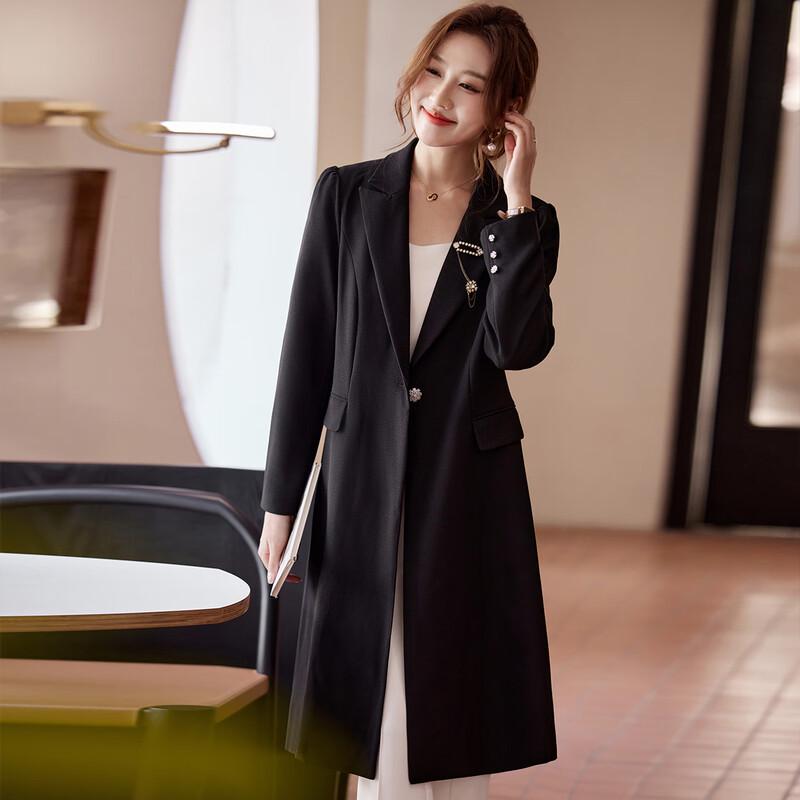 KAVON Women's Autumn/Winter Elegant Formal Trench Coat