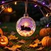 Gift for Halloween Party Glowing Sphere, Lighted Clear Ball Ornament, Cute Witch Hanging Decoration Cat, LED Indoor Mantel Decor Holiday