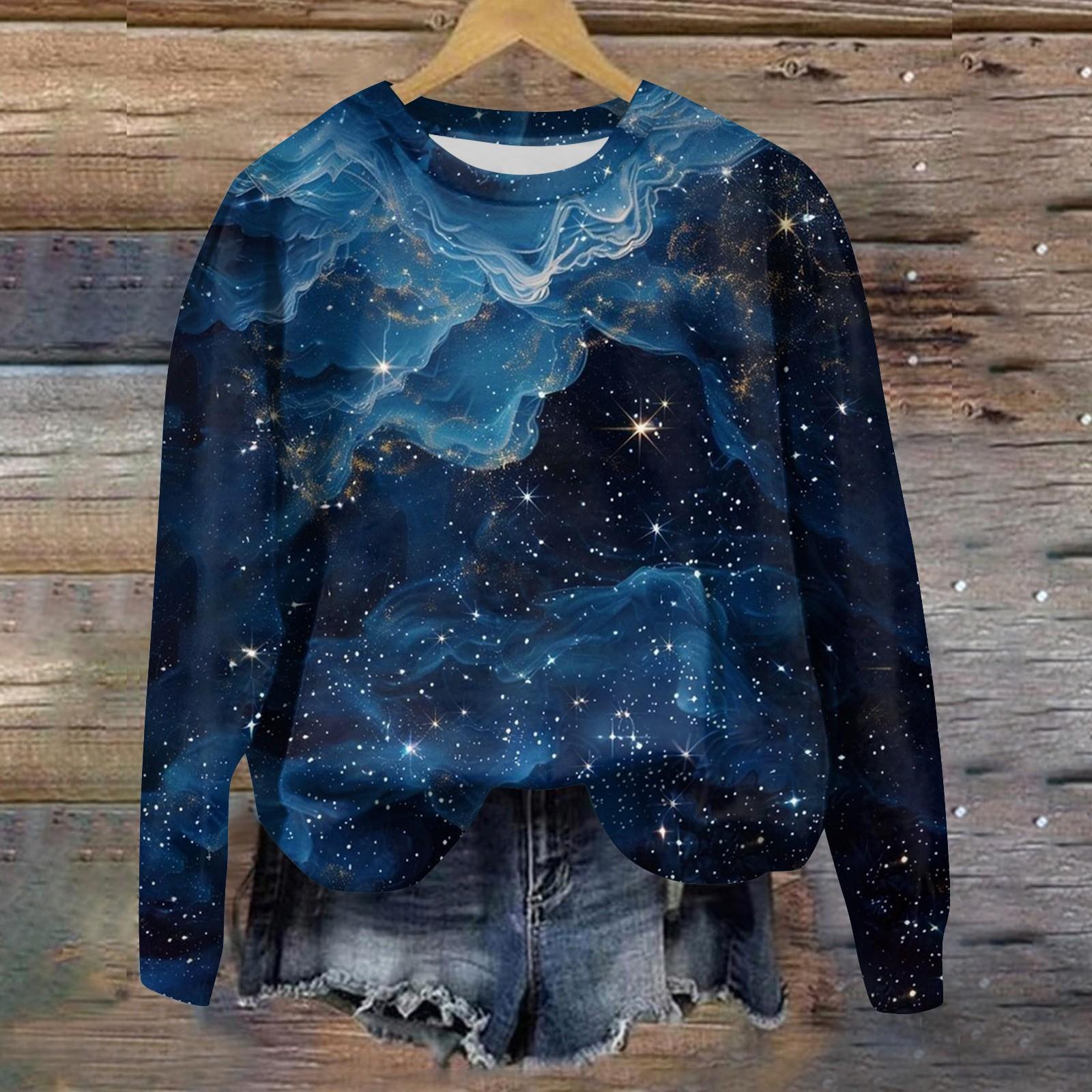 

Женская свободная повседневная толстовка с круглым вырезом и длинными рукавами, модный топ с длинными рукавами L синий