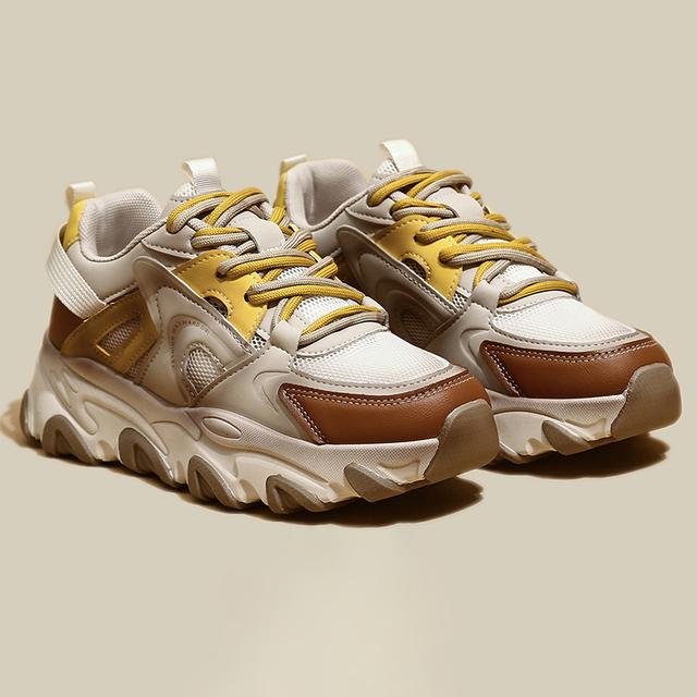 

Дышащая обувь для папы для девочек, легкая спортивная обувь в стиле ретро, спортивная женская повседневная обувь с толстой подошвой 5 см 40 хаки