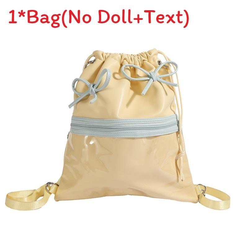 Lightweight Bowknot Backpack Solid Color Itabag Bucket Bag Fashion Gift Casual