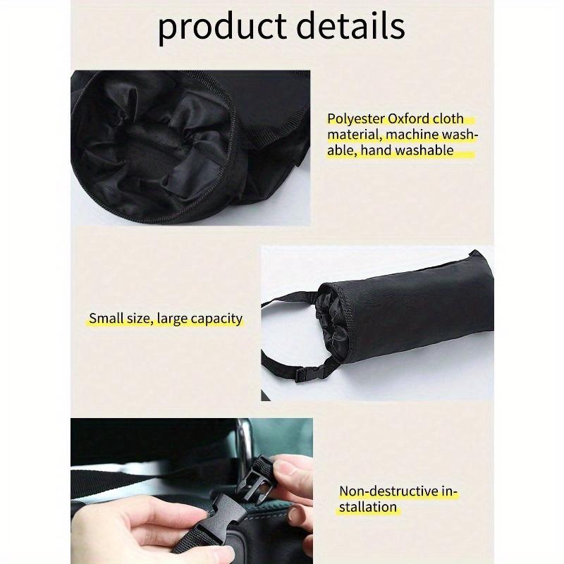 1pc Car Seat Back Trash Bin, Multi-Functional Car Hanging Garbage Can, Foldable Portable Car Storage Bag