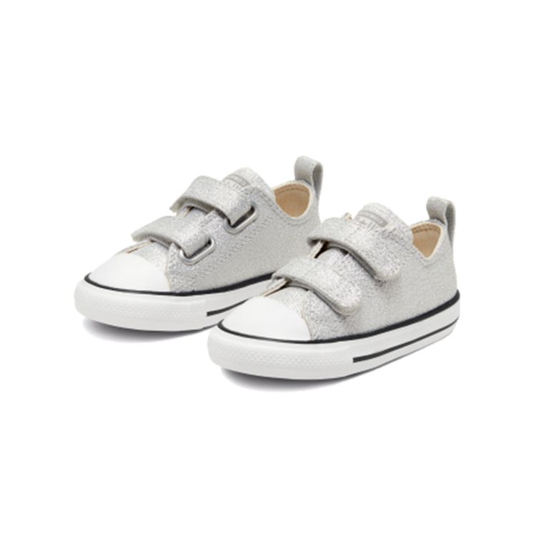 Converse All Star 2V Durable Comfortable Low Top Walking Shoes Baby Shoes Silver 767777C