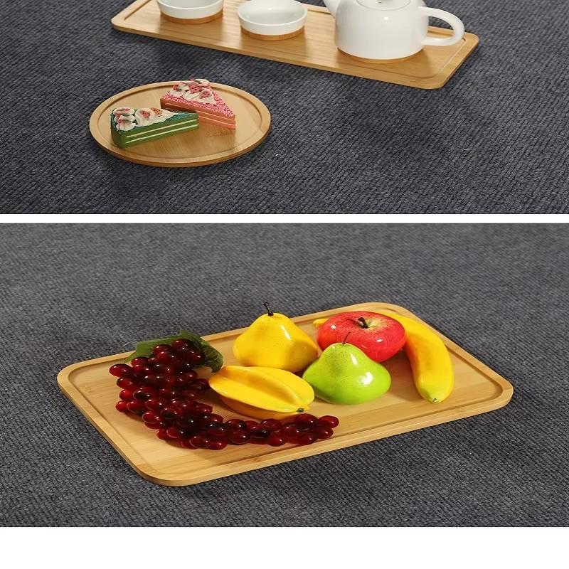 Wooden Tea Tray Desktop Rectangular Wooden Tray Creative Restaurant Cake Dessert Plate Multifunctional Bamboo Tea Tray Tableware