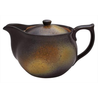 Mino-Ware Ausgießer, Großes Fassungsvermögen, Ca.. 450ml, Für 2-3 Personen, Bizen-Stil, Braun, Einfarbig, Hergestellt in Japan, Produktnummer 500-28