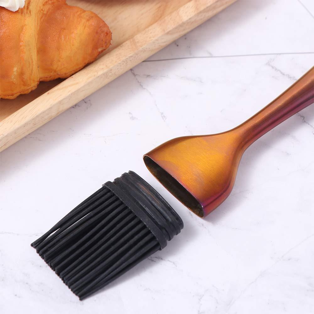 Removable Stainless Steel Silicone Brush Hangable Pastry Brushes for Cake