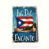 Vintage Puerto Rico Flag Tin Sign 8x12, Retro Tropical Wall Art for Home Cafe Bar
