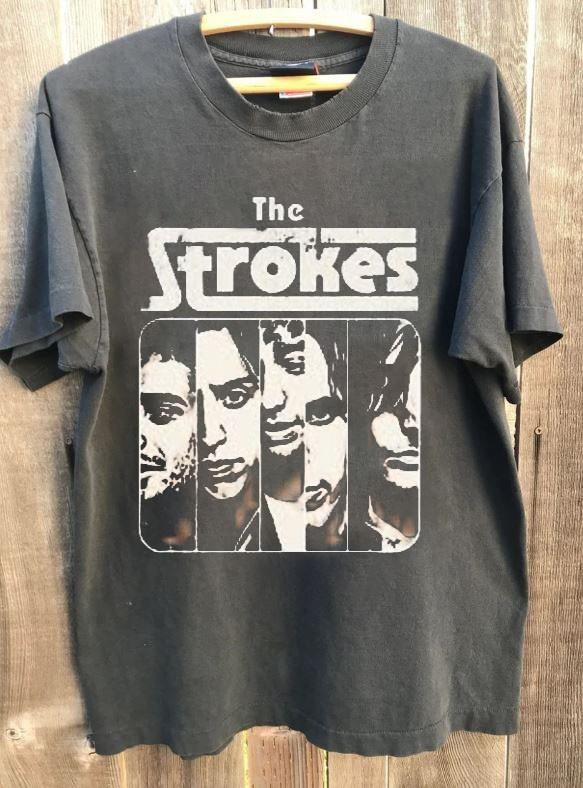 The Strokes Band Tour Shirt Retro Style Charcoal Unisex Shirt Reprint KH16847 S