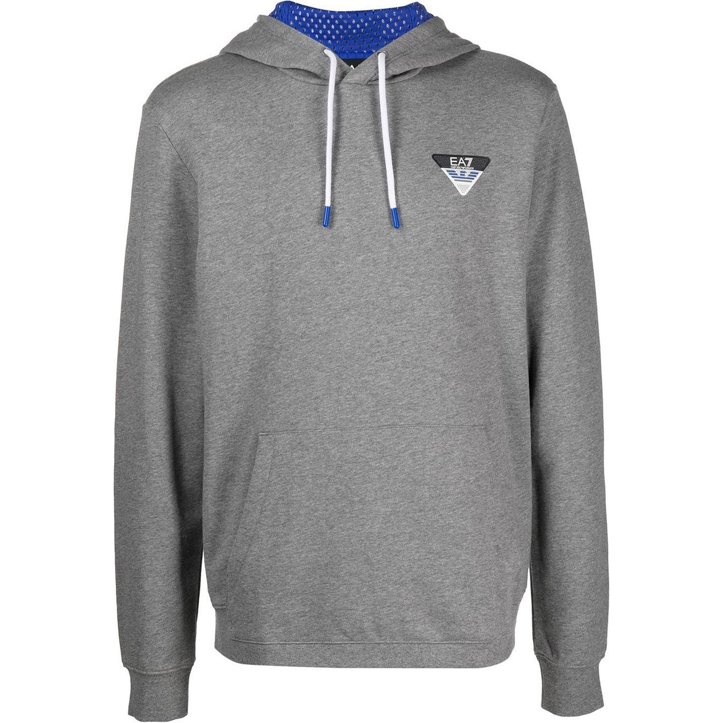 Emporio Armani EA7 Eagle Logo Printed Hoodie Men hoodies Gray 6LPM72-PJEQZ-3905 XL