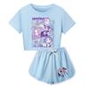 Kids Summer Sport T-Shirt And Shorts 2 Piece Outfit Tracksuit Set Short Sleeve Print Crop Tops With Clothing Set