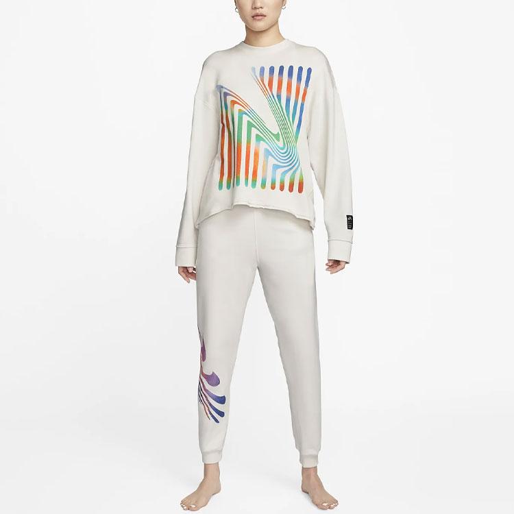 Nike Yoga Luxe A.I.R. Print Drawstring Casual Pants Men Bottoms White DM7022-030