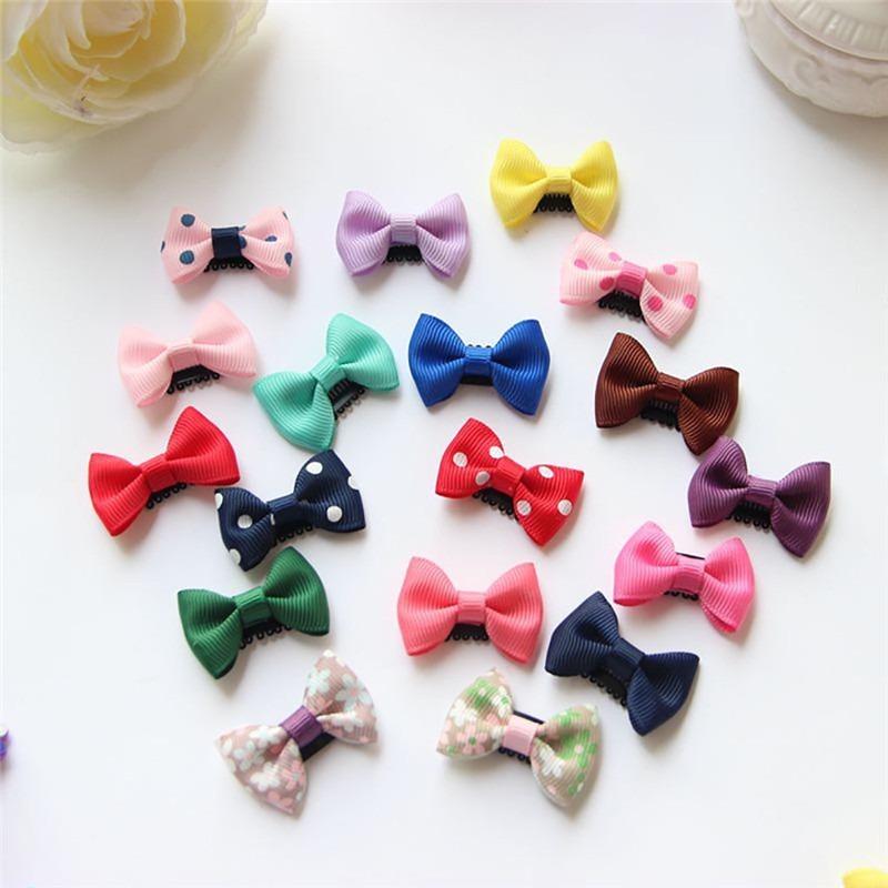 10/20Pcs Baby Mini Small Bow Hair Clips Hairpins Safety Cute Hair Pins Ribbon Barrettes for Children Girls Kids Hair Accessories